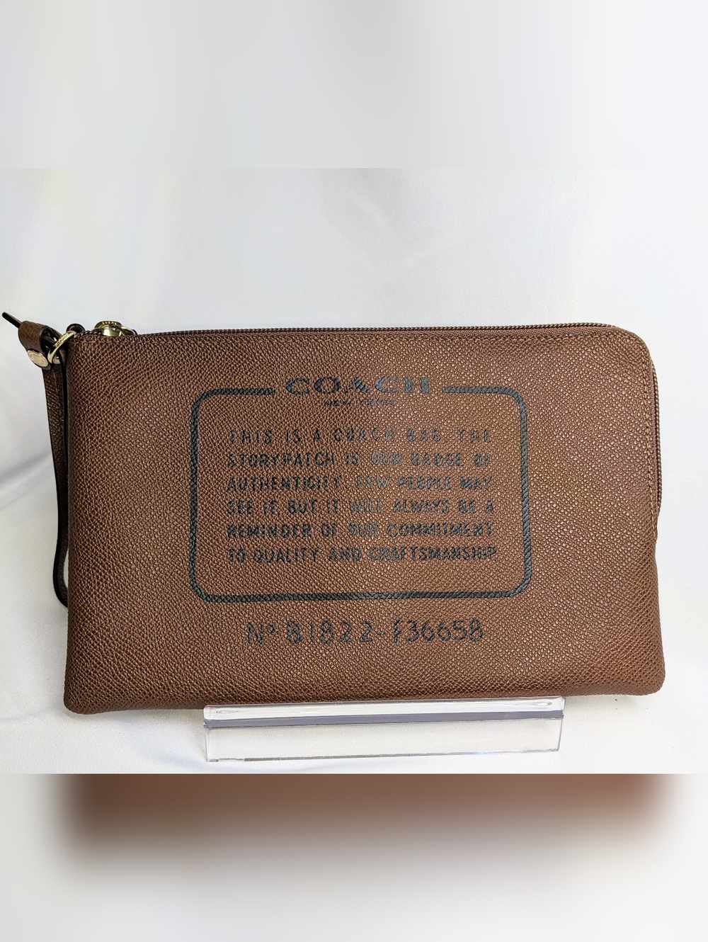 Coach Storypatch Large Zip-around Wristlet, 2018, Rich Pebbled Leather